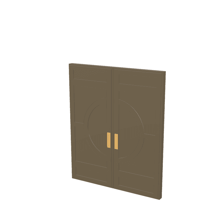 Double-door, Door, Wood 3D model. Free for use. - Image 1