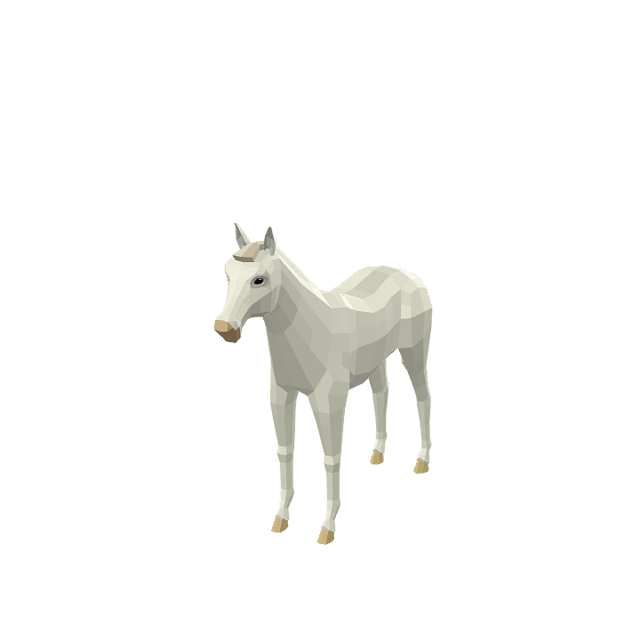 White-horse, Horse, Animal 3D model. Free for use. - Image 1