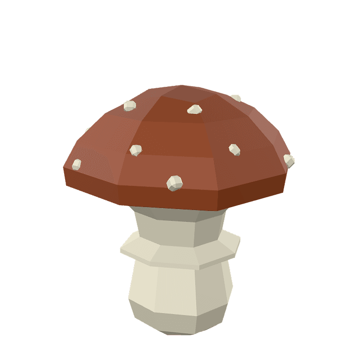 Mushroom, Fungi, Brown 3D model. Free for use. - Image 1