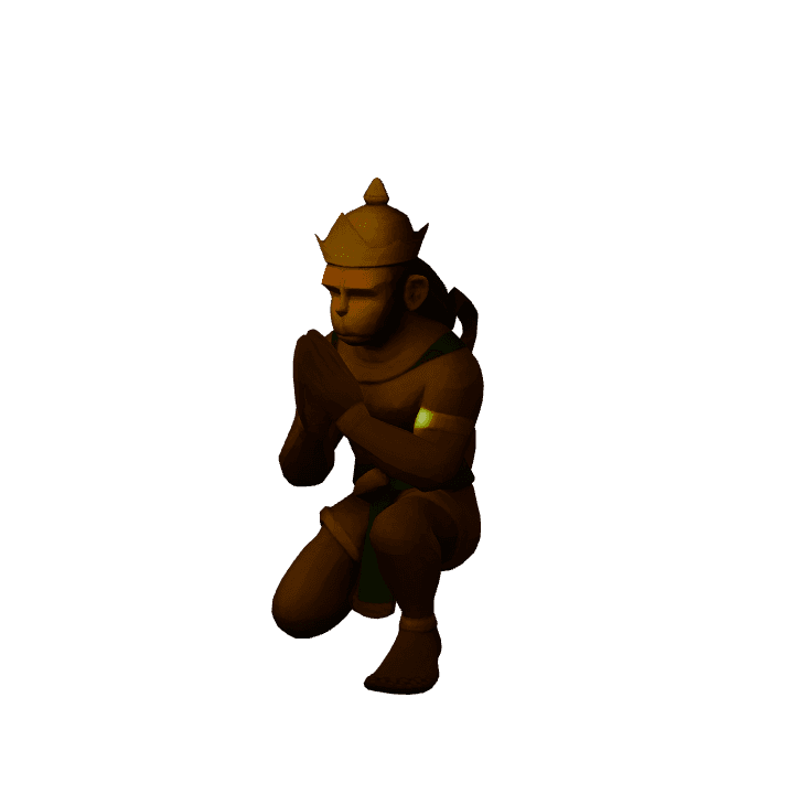 Hanuman, 3d model, Low poly 3D model. Free for use. - Image 1