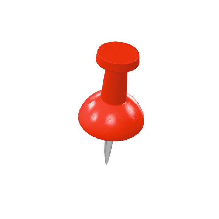 Pin, Thumbtack, Push-pin 3D model. Free for use. - Image 1