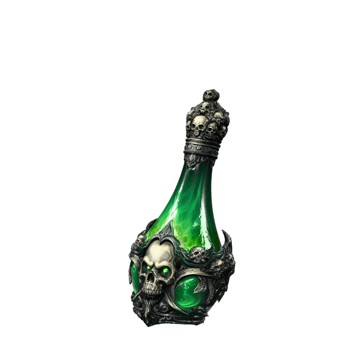 Skull potion, Dark potion, Necromancy potion 3D model. Free for use.
