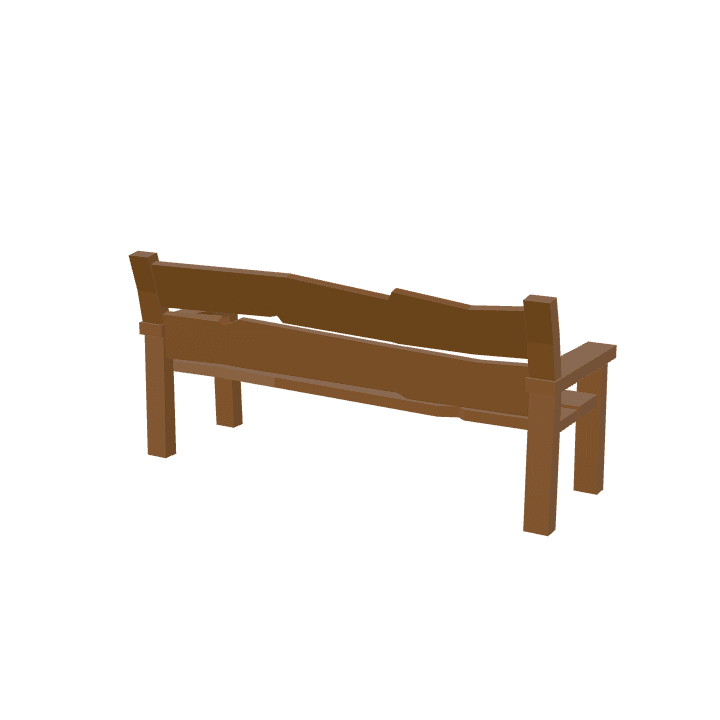 Bench, Wood, Brown 3D model. Free for use. - Image 1