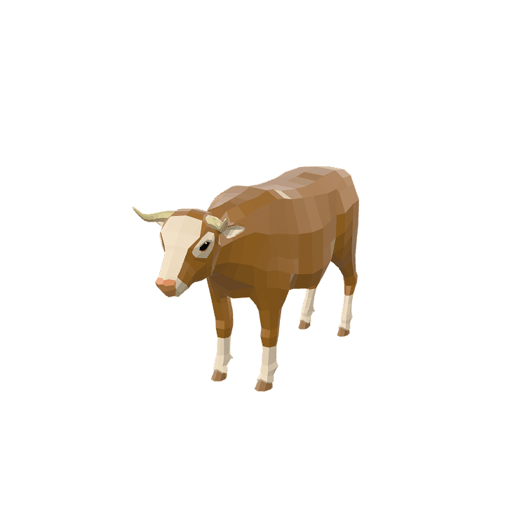 Cow, Animal, Farm 3D model. Free for use. - Image 1