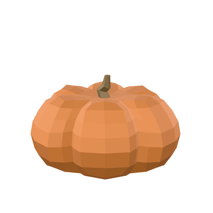 Pumpkin, Orange, Vegetable 3D model. Free for use. - Image 1