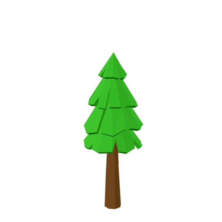 Tree, Fir, Low poly 3D model. Free for use. - Image 1