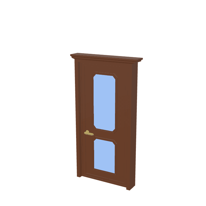 Door, Wood, Brown 3D model. Free for use. - Image 1