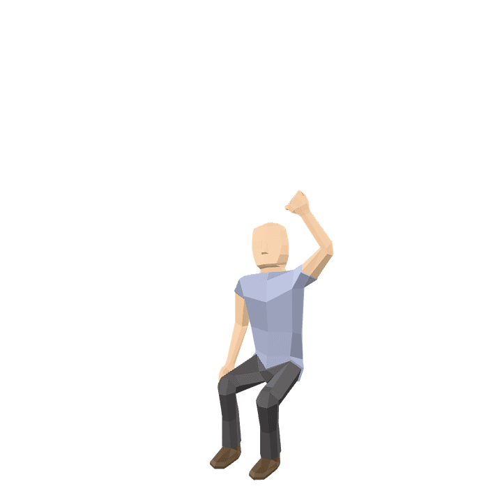 Male-character, Man, Sitting 3D model. Free for use. - Image 1