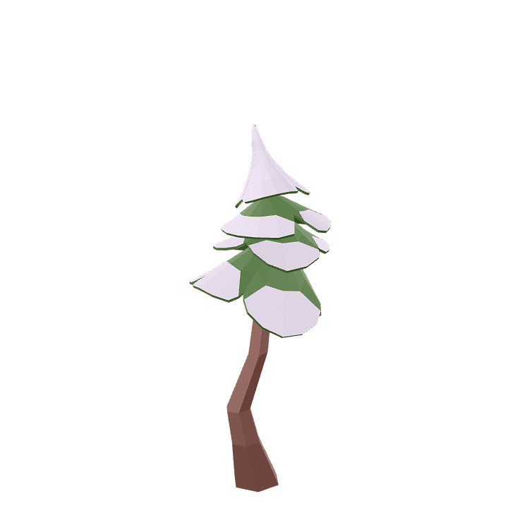 Pine-tree, Snow, Tree 3D model. Free for use. - Image 1