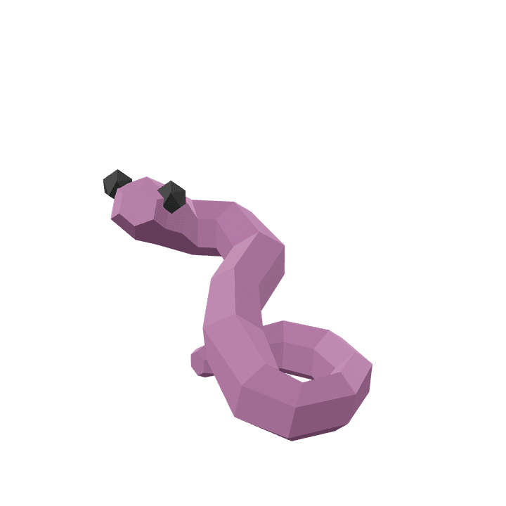 Worm, Animal, Pink 3D model. Free for use.