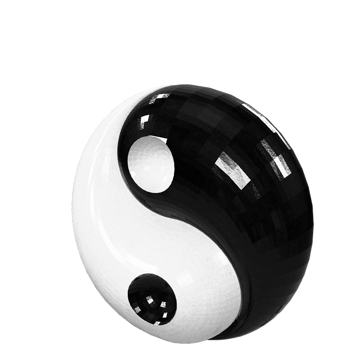 Yinyang, Balance, Religion 3D model. Free for use. - Image 1