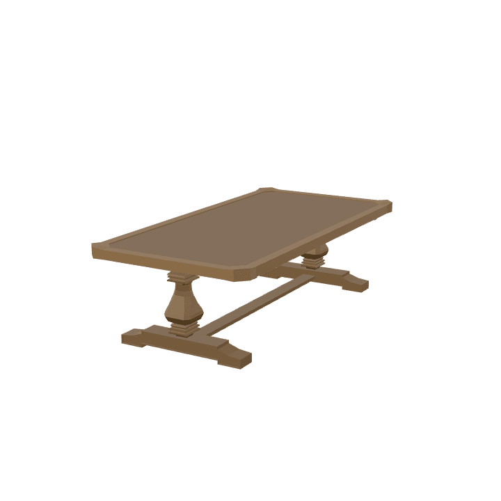 Table, Wood, Brown 3D model. Free for use. - Image 1