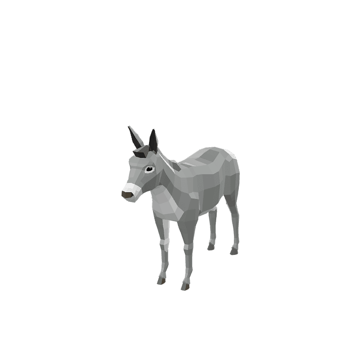 Donkey, Animal, Farm 3D model. Free for use. - Image 1