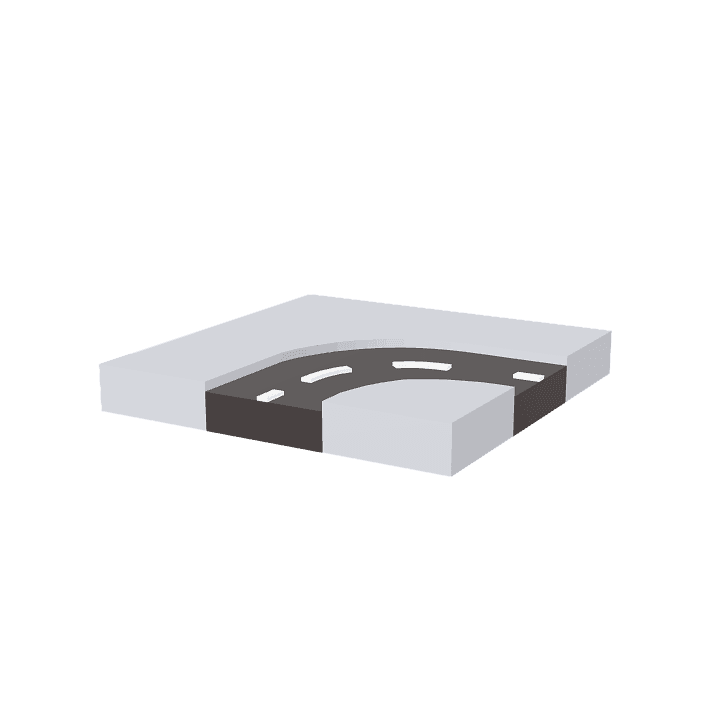 Street-curve, Road, Grey 3D model. Free for use. - Image 1