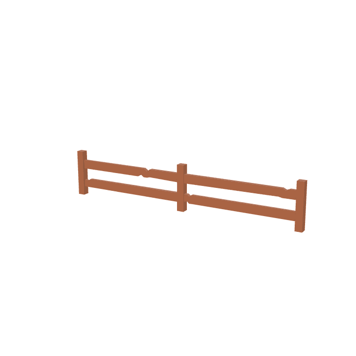 Fence, Wood, Brown 3D model. Free for use. - Image 1