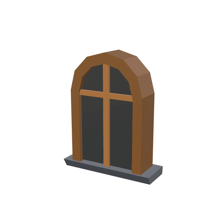 Window, Wood, Brown 3D model. Free for use. - Image 1
