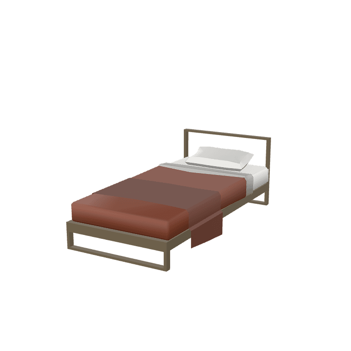 Single-bed, Bed, Furniture 3D model. Free for use. - Image 1