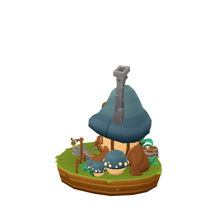 Mushrooms, House, Fantasy 3D model. Free for use.