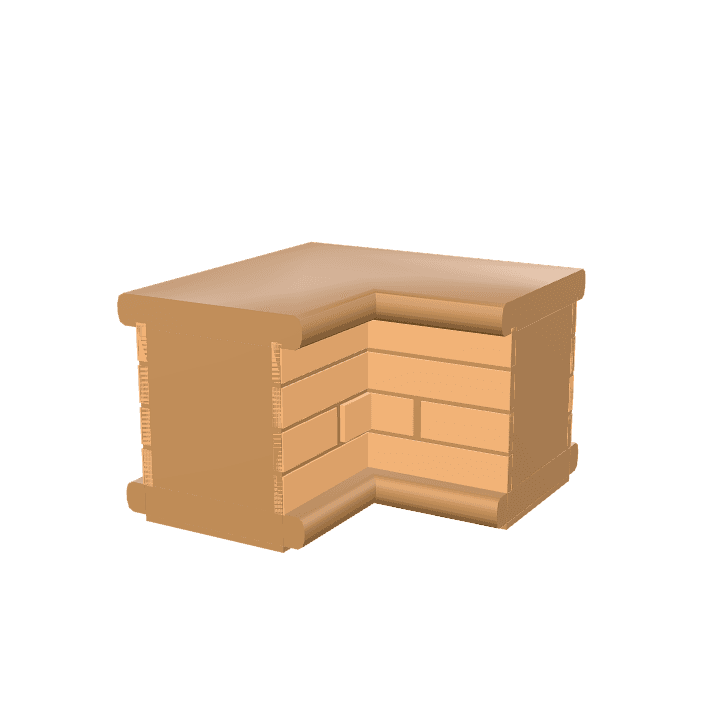 Corner-counter, Counter, Kitchen 3D model. Free for use. - Image 1
