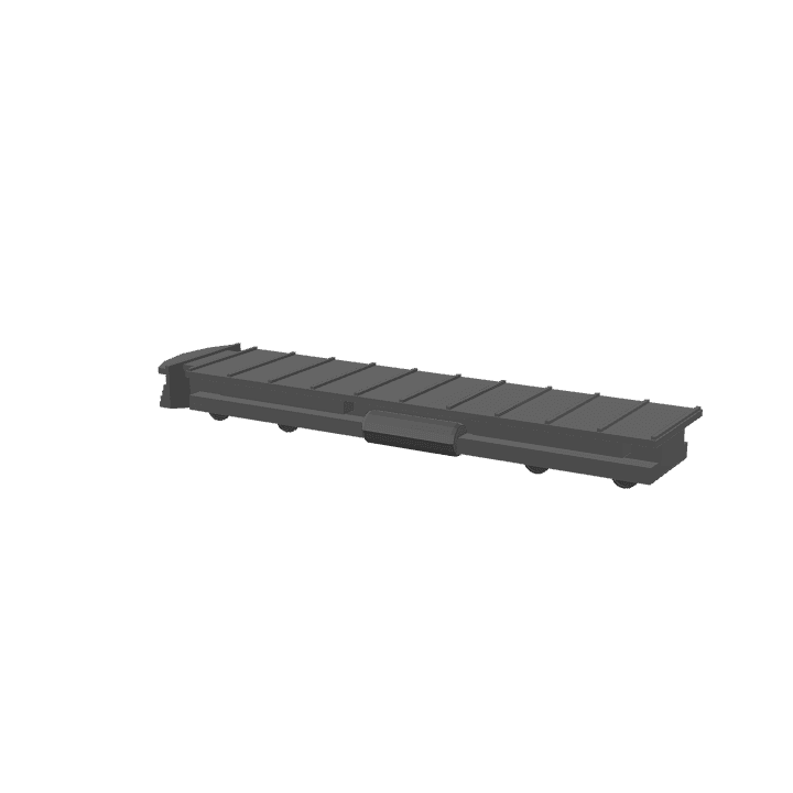 Cargo-train-wagon-empty, Train, Freight-car 3D model. Free for use. - Image 1