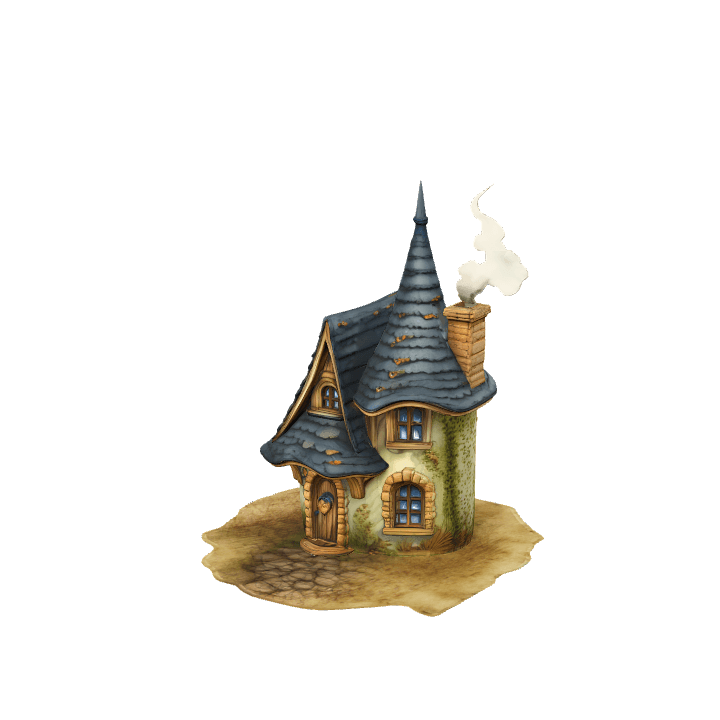 Fantasy house 3d, Fairy tale cottage, Stylized building 3d 3D model. Free for use. - Image 1