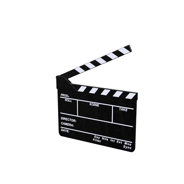 Clapperboard, Film, Cinema 3D model. Free for use. - Image 1