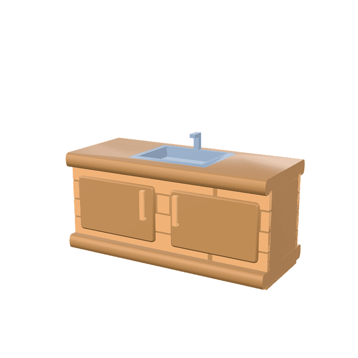 Counter-with-sink, Counter, Kitchen 3D model. Free for use. - Image 1