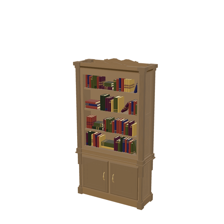 Bookcase, Books, Furniture 3D model. Free for use. - Image 1