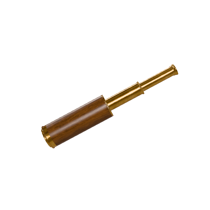 Spyglass, Telescope, Brass 3D model. Free for use. - Image 1