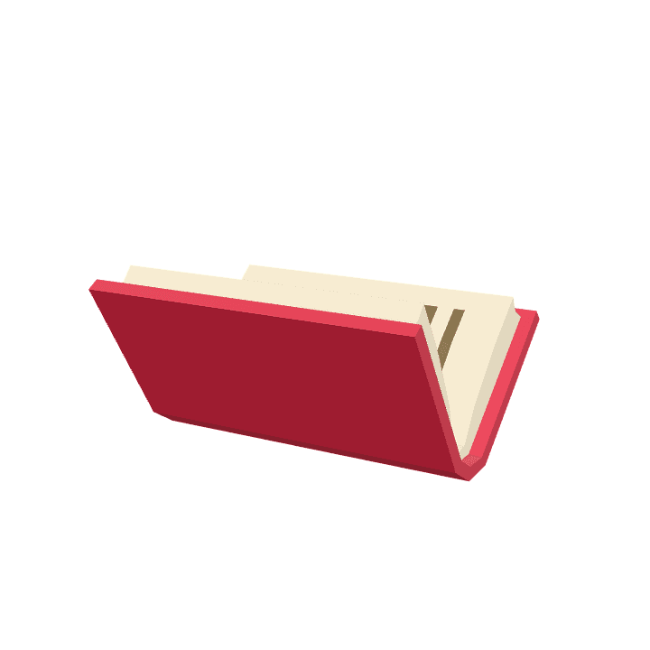Book, Closed, Red 3D model. Free for use. - Image 1