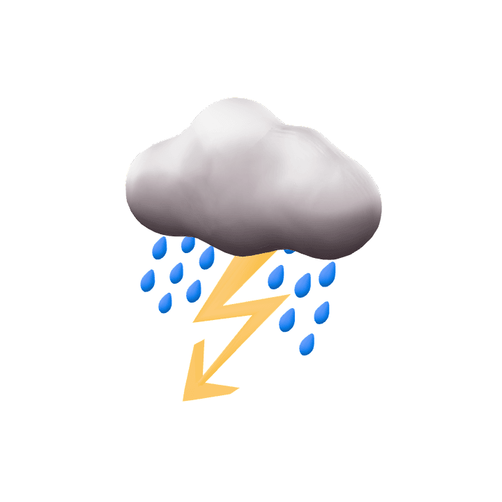 Thunderstorm, Lightning, Clouds 3D model. Free for use. - Image 1