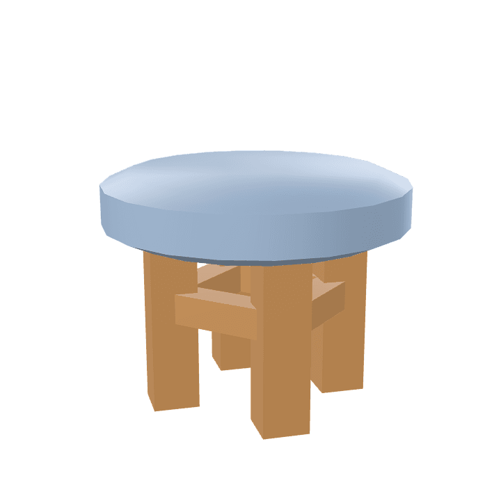 Stool, Furniture, Wood 3D model. Free for use. - Image 1