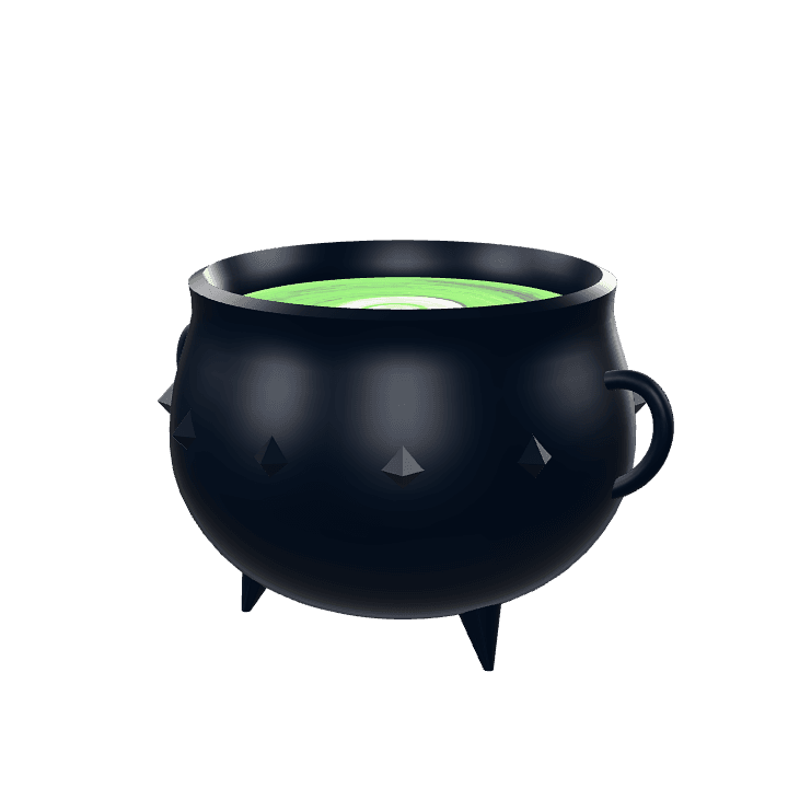 Cauldron, Witch, Halloween 3D model. Free for use. - Image 1