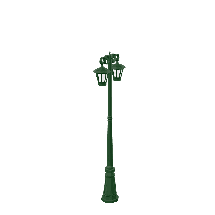 Streetlight, Double-light, Black 3D model. Free for use. - Image 1