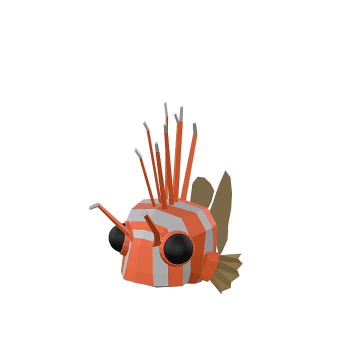 Lionfish, Fish, Orange 3D model. Free for use. - Image 1