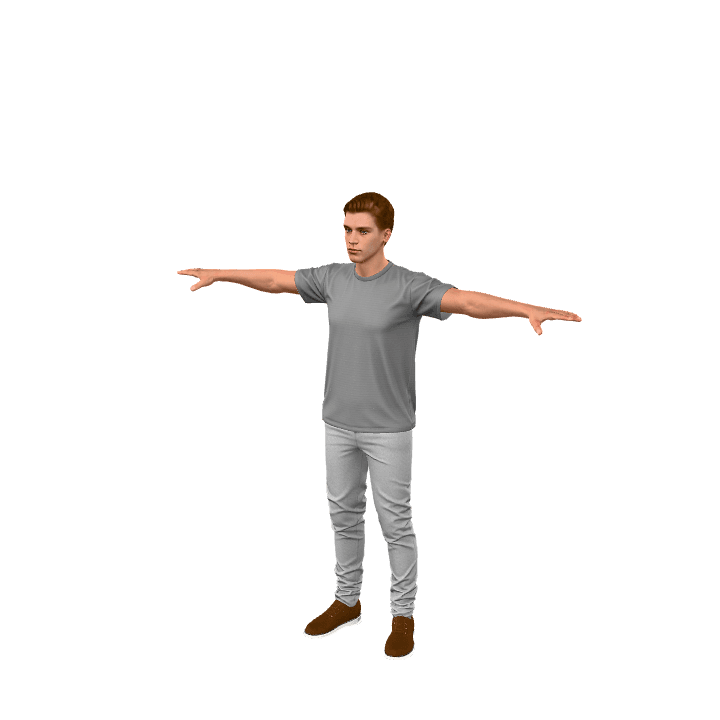 Male, T-pose, Character design 3D model. Free for use.