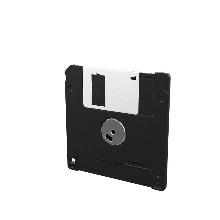 Floppy disk, Vintage storage, Retro technology 3D model. Free for use. - Image 1