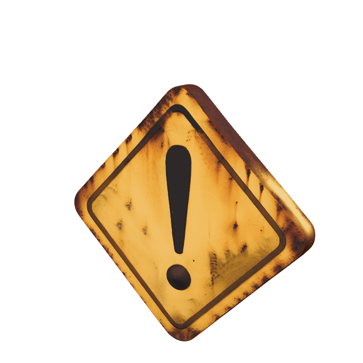 Warning sign, Danger, Exclamation mark 3D model. Free for use.