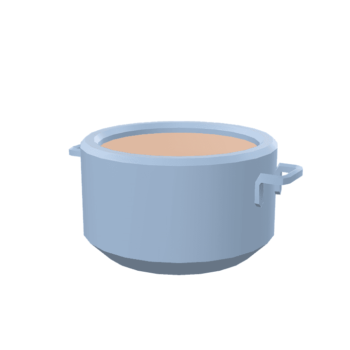 Filled-pot, Cooking-pot, Pot 3D model. Free for use. - Image 1