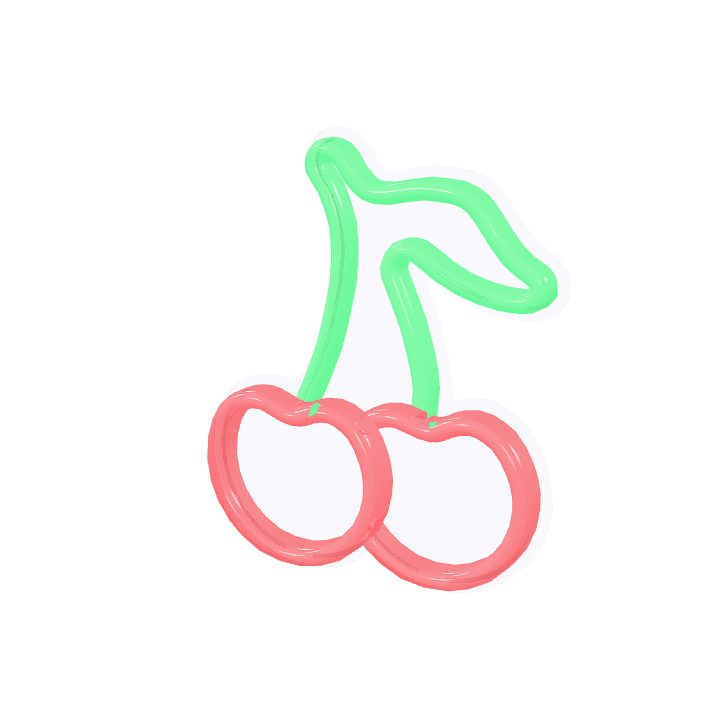 Neon-sign, Cherry, Fruit 3D model. Free for use.