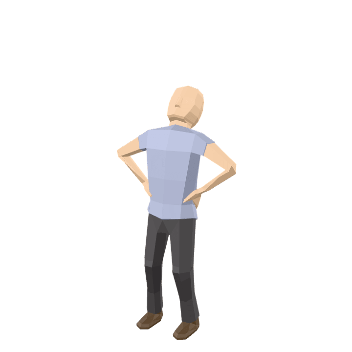 Male-character, Man, Looking-up 3D model. Free for use.