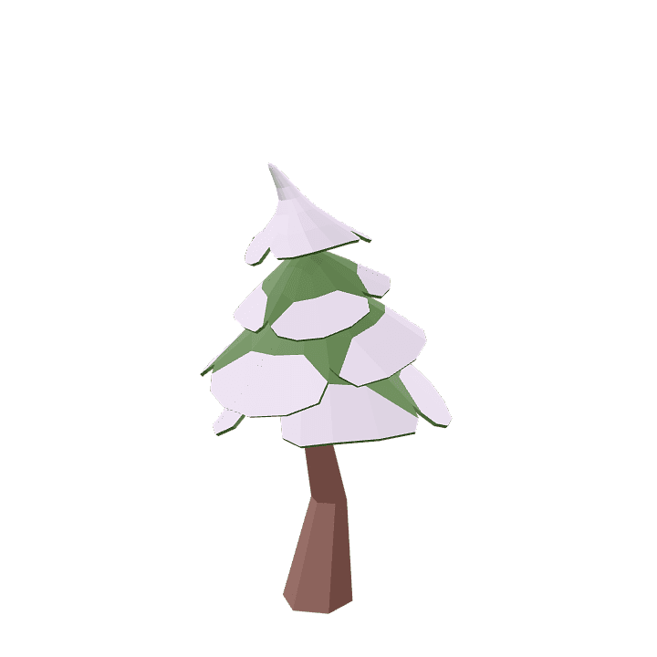 Pine-tree, Snow, Tree 3D model. Free for use.